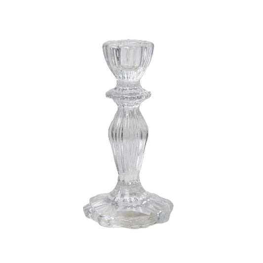 Glass Candlesticks vintage, Crystal  Pressed Glass Candlesticks for Weddings and Home Decor.