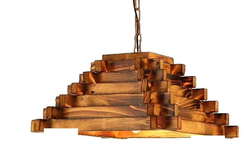 Wooden pendant light. Nordic decor