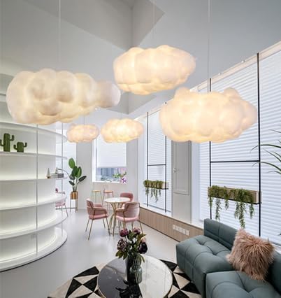 Creative Cloud-Shaped Ceiling Pendant Light, Modern and Whimsical Décor for Living Rooms, Restaurants, and Bars (120x50x35).