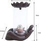 Electric Backflow Incense Burner with Wind-Proof Ceramic Holder and Clear Acrylic Design.