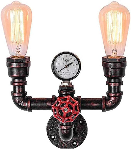 Industrial Loft Water Pipe Wall Lamp, Vintage Charm for Modern Spaces.