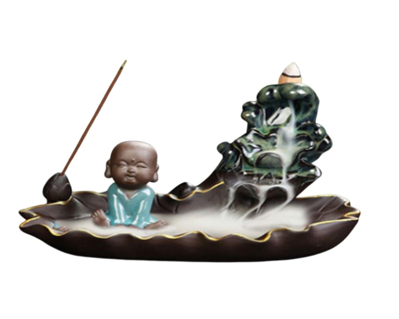 Buddha's Tranquility; Backflow Incense Burner, Lovely Buddha Incense Holder for Serene Spaces.