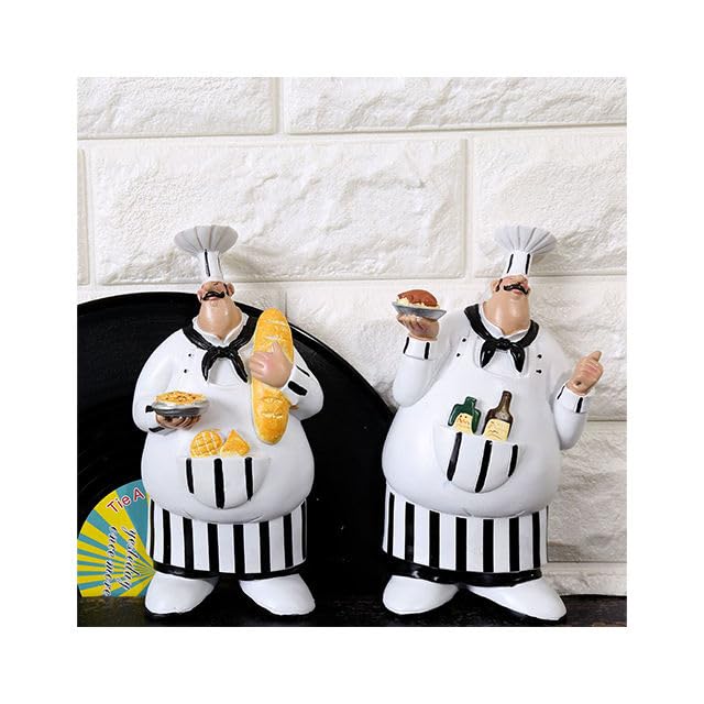 American Retro Resin Chef Wall Hanging, Whimsical Kitchen Decor for Home, Restaurant, and Bakery Interiors.