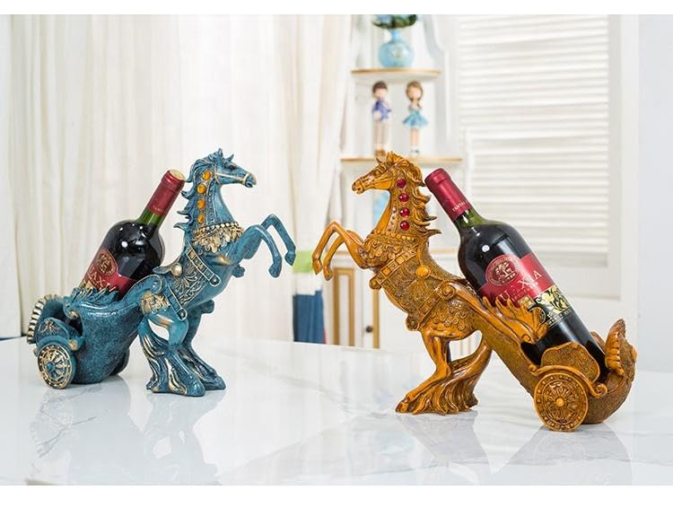 Resin Horse Wine Holder, New Style Hot Selling Stand with Hand-Carved Deer Sculpture.