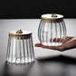 glass food storage containers, Clear Round Sealed Glass Seasoning Pot with Lid.