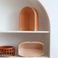 Modern Arched Ceramic Vase in Beige – Artistic Home Decor Accent.