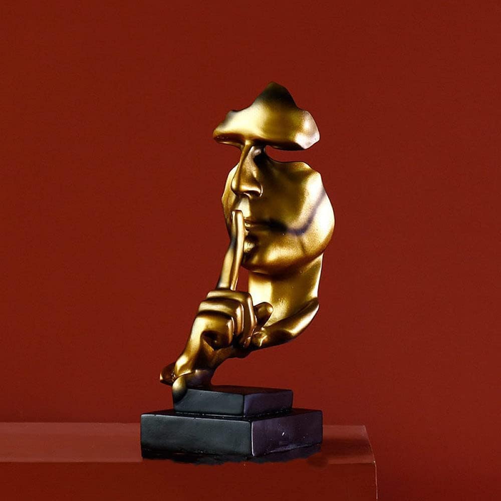 Abstract Men Figurine Sculptures, Timeless Artistry in Gold.