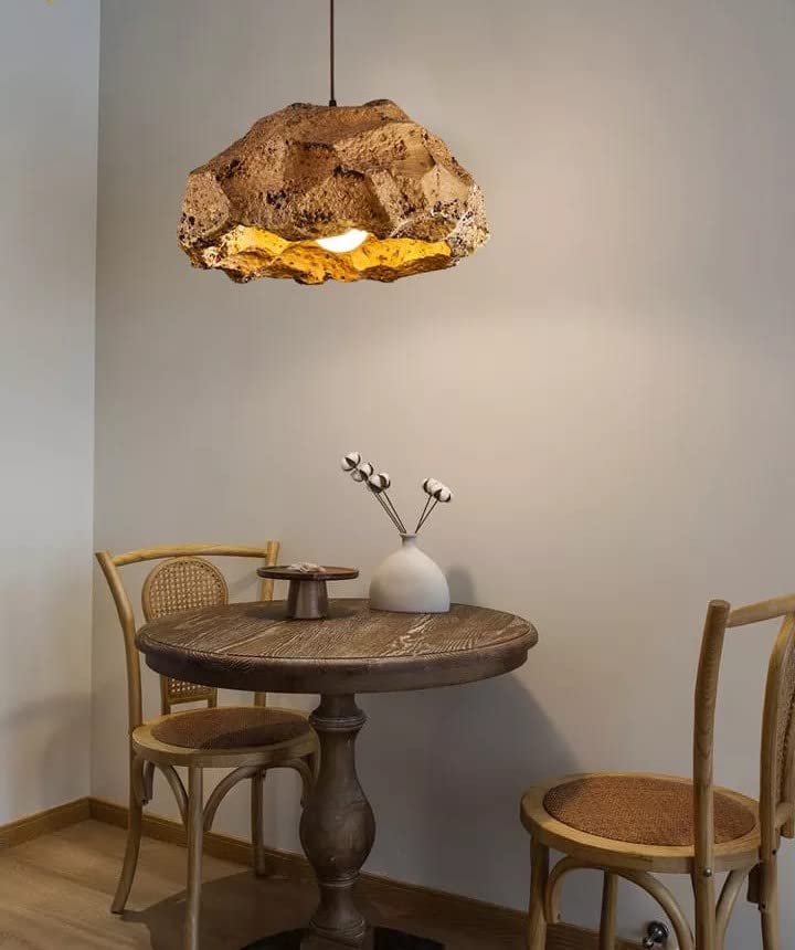 Industrial Resin Rock Pendant Lights, Designer Lighting for Modern Spaces.