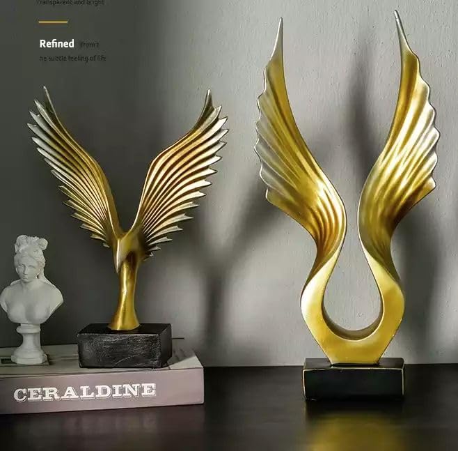 Gold Eagle Family Figurines, Nordic Simple Modern Home Decor Accessories for Living Room and Office Spaces.