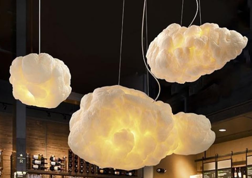 Modern Ceiling pendant Light, Creative Cloud Shaped, Floating Cloud Ceiling Pendant Lights, Cotton Chandeliers fit all Rooms and spaces (30X20X15)