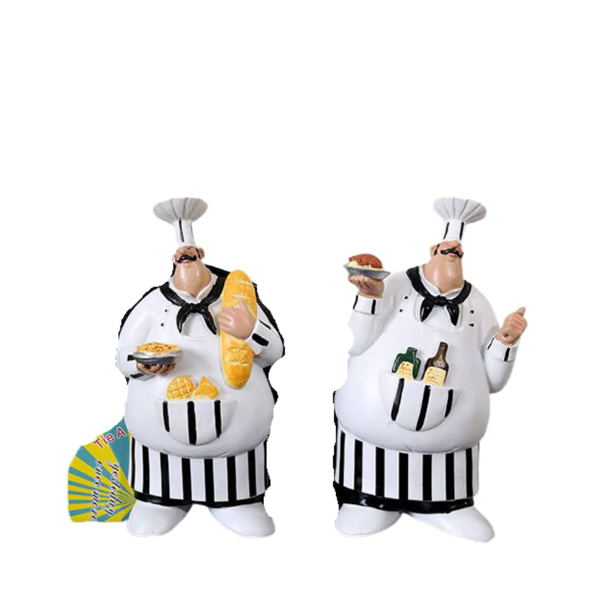 American Retro Resin Chef Wall Hanging, Whimsical Kitchen Decor for Home, Restaurant, and Bakery Interiors.