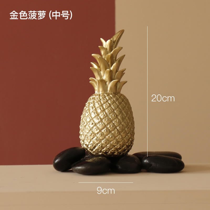 Golden Pineapple Sculpture, Creative Resin Ornament for Stylish Home Decor in Living Rooms and TV Cabinets.