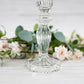 Glass Candlesticks vintage, Crystal  Pressed Glass Candlesticks for Weddings and Home Decor.