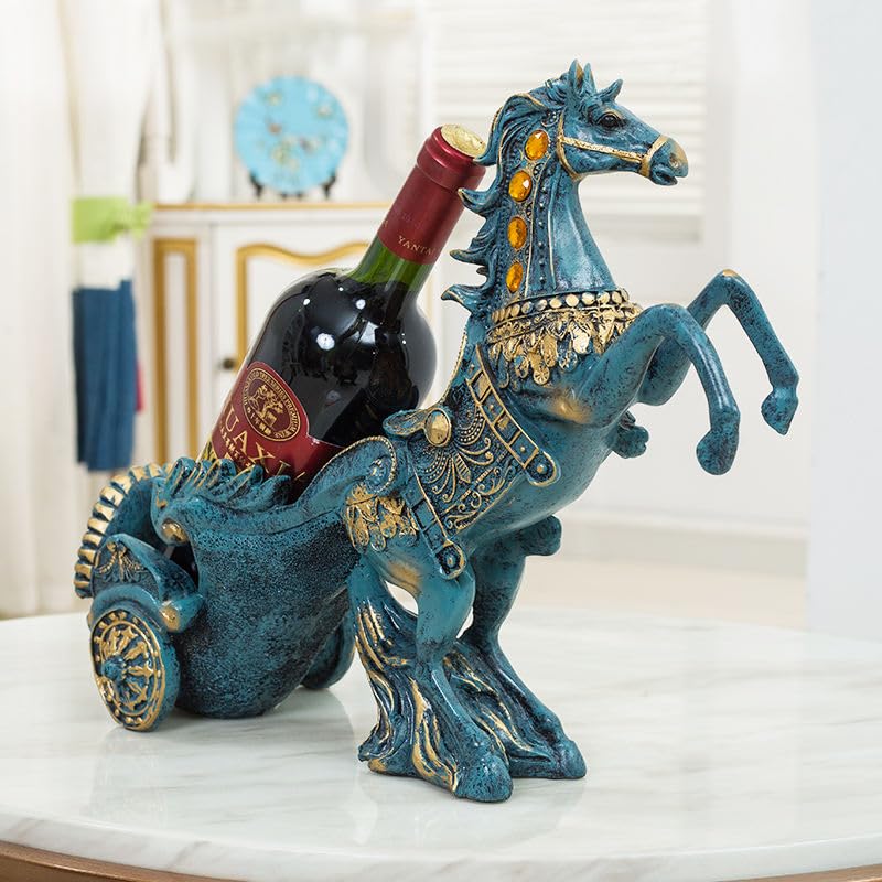 Resin Horse Wine Holder, New Style Hot Selling Stand with Hand-Carved Deer Sculpture.