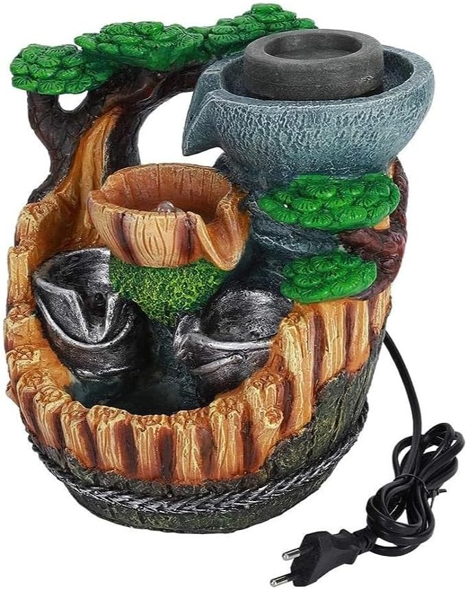 Tabletop Indoor Water Fountain with Rockery Design.