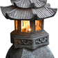 Solar Zen Pagoda Lantern, Authentic Japanese Garden Ornament for decor.