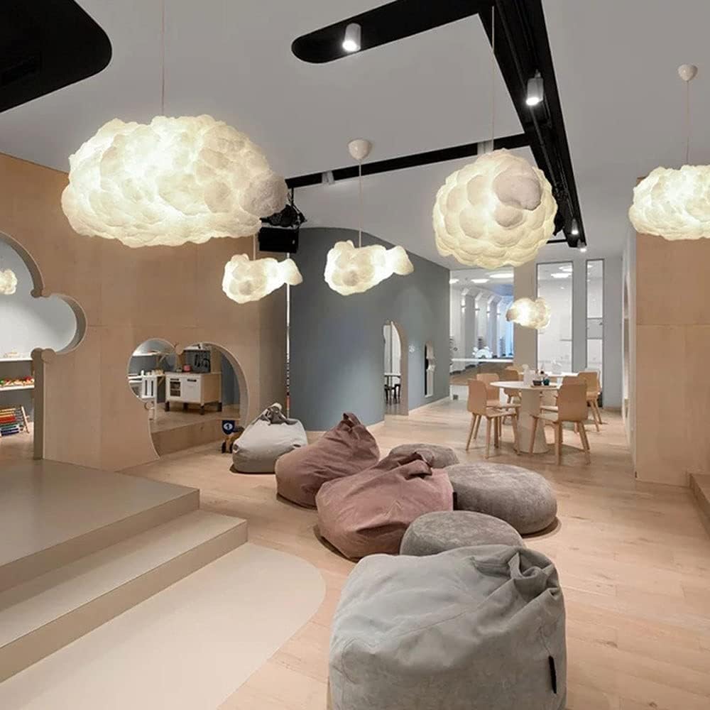 Modern Ceiling pendant Light, Creative Cloud Shaped, Floating Cloud Ceiling Pendant Lights, Cotton Chandeliers fit all Rooms and spaces(70X40X26)