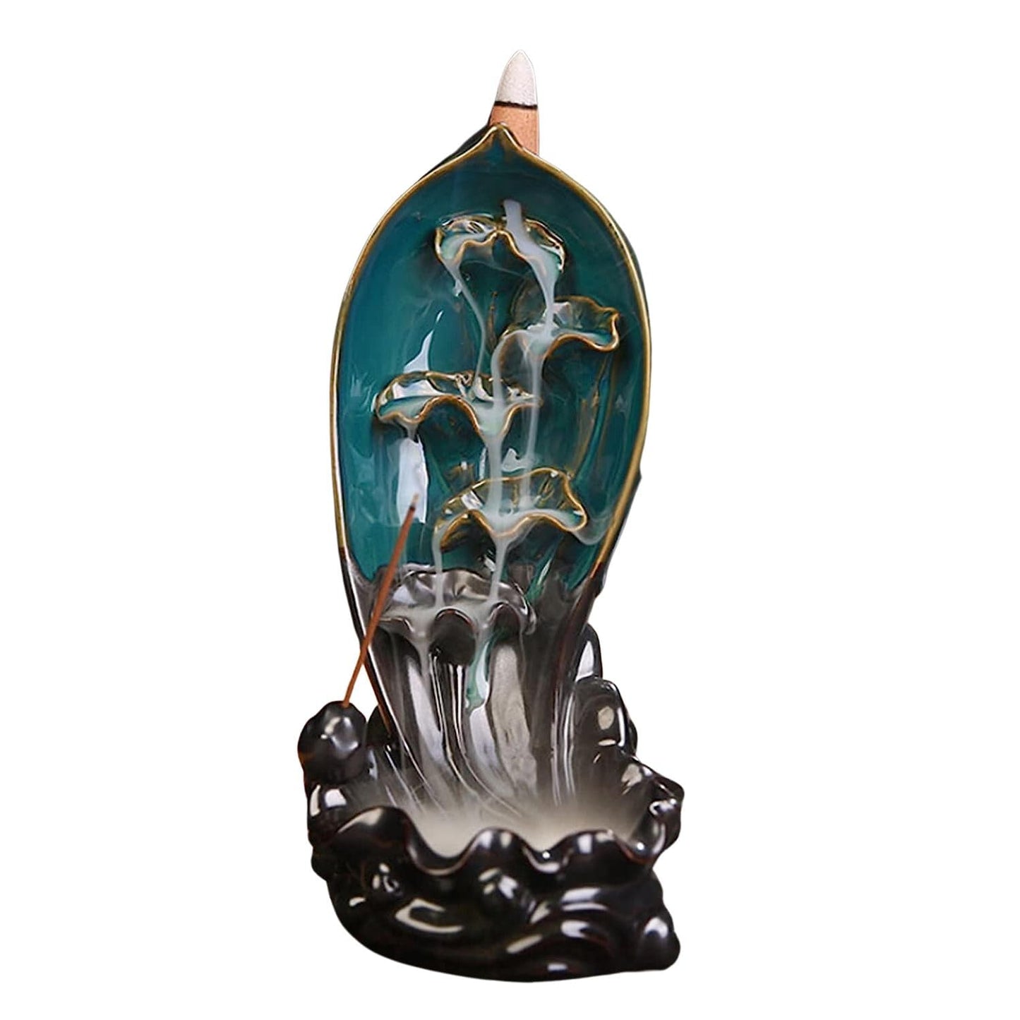 Ceramic Backflow Incense Burner, Elegant Censer Holder for Tranquil Spaces.