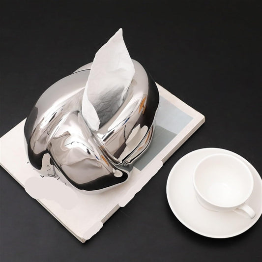 Silver Tissue Box Cover, Stylish Home Decor and Convenient Storage Solution for Living Room.