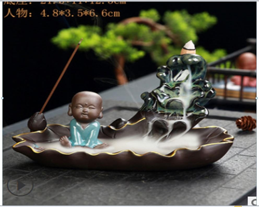 Buddha's Tranquility; Backflow Incense Burner, Lovely Buddha Incense Holder for Serene Spaces.