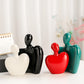 two Passionate Lover Statue; Romantic and Timeless Office, Home, and Wedding Decor in Red and Green.