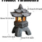 Solar Zen Pagoda Lantern, Authentic Japanese Garden Ornament for decor.