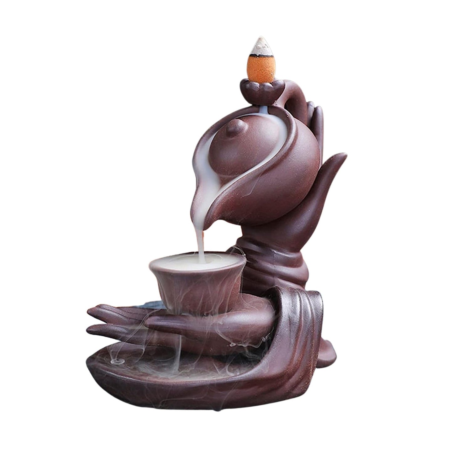 Tea Kettle Serenity, Ceramic Backflow Incense Holder and Burner.