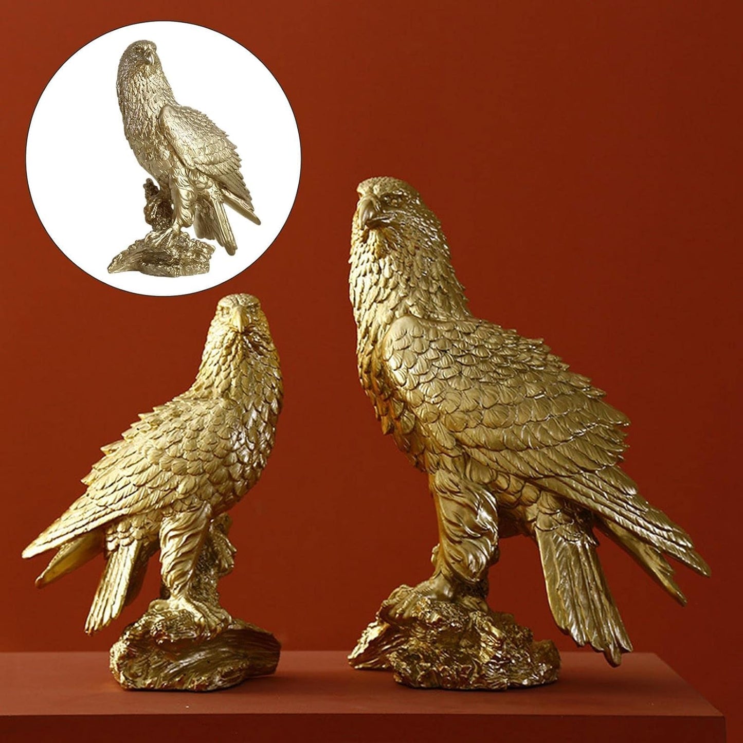 Eagle Sculpture Resin Figurine for Unique Kitchen Shelf Decoration.