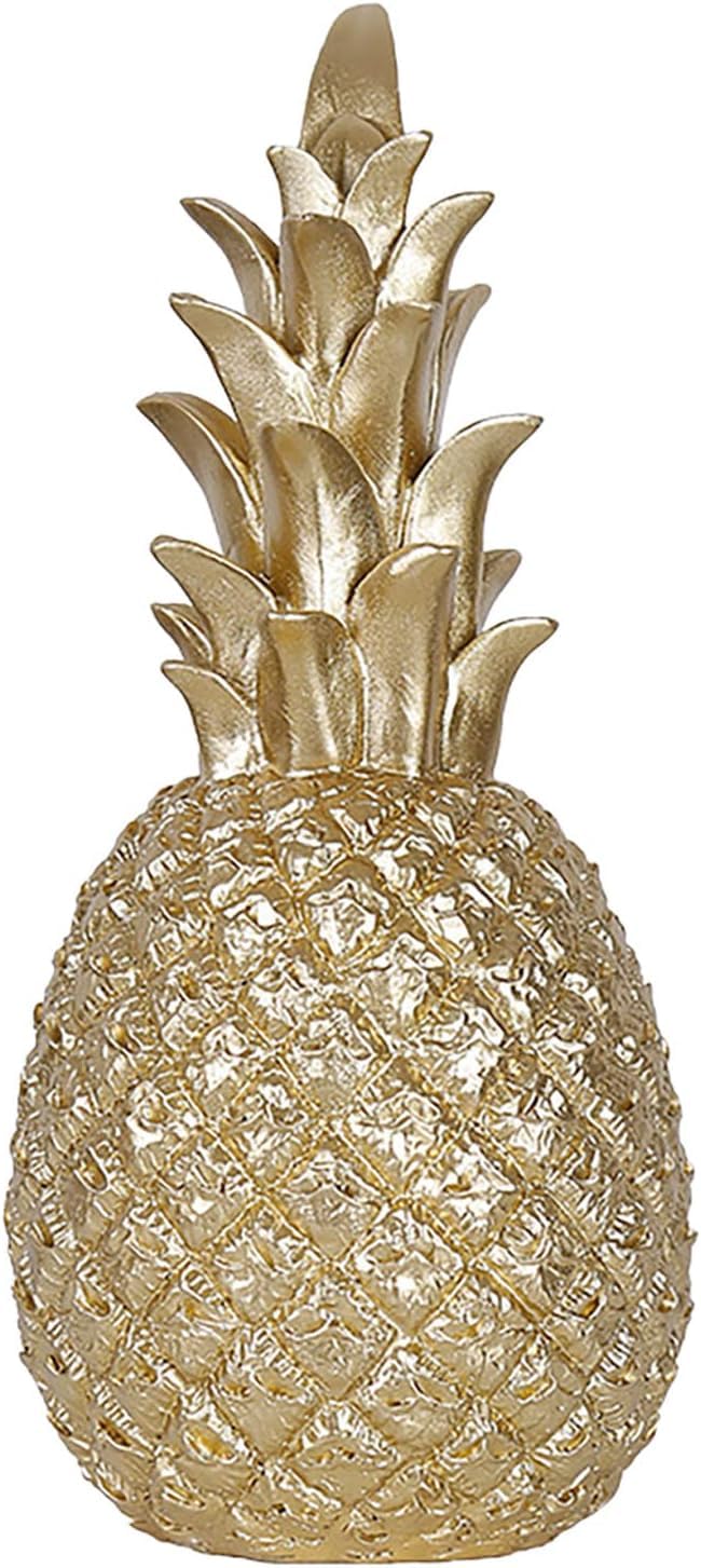 Golden Pineapple Sculpture, Creative Resin Ornament for Stylish Home Decor in Living Rooms and TV Cabinets.