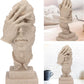 Abstract Thinker Figurine Sculptures: Nordic Art Crafts for Unique Office and Home Decor in Beige.