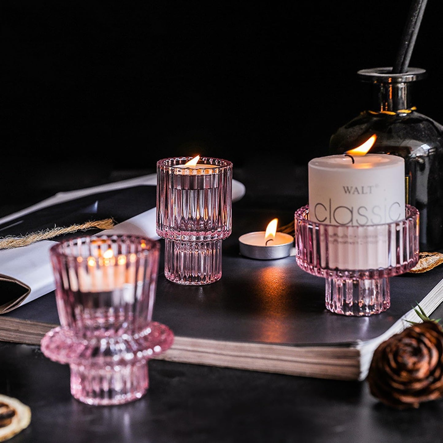 Glass Tealight Candle Holders, Elegant and Stylish Holders for Pillar and Tealight Candles.