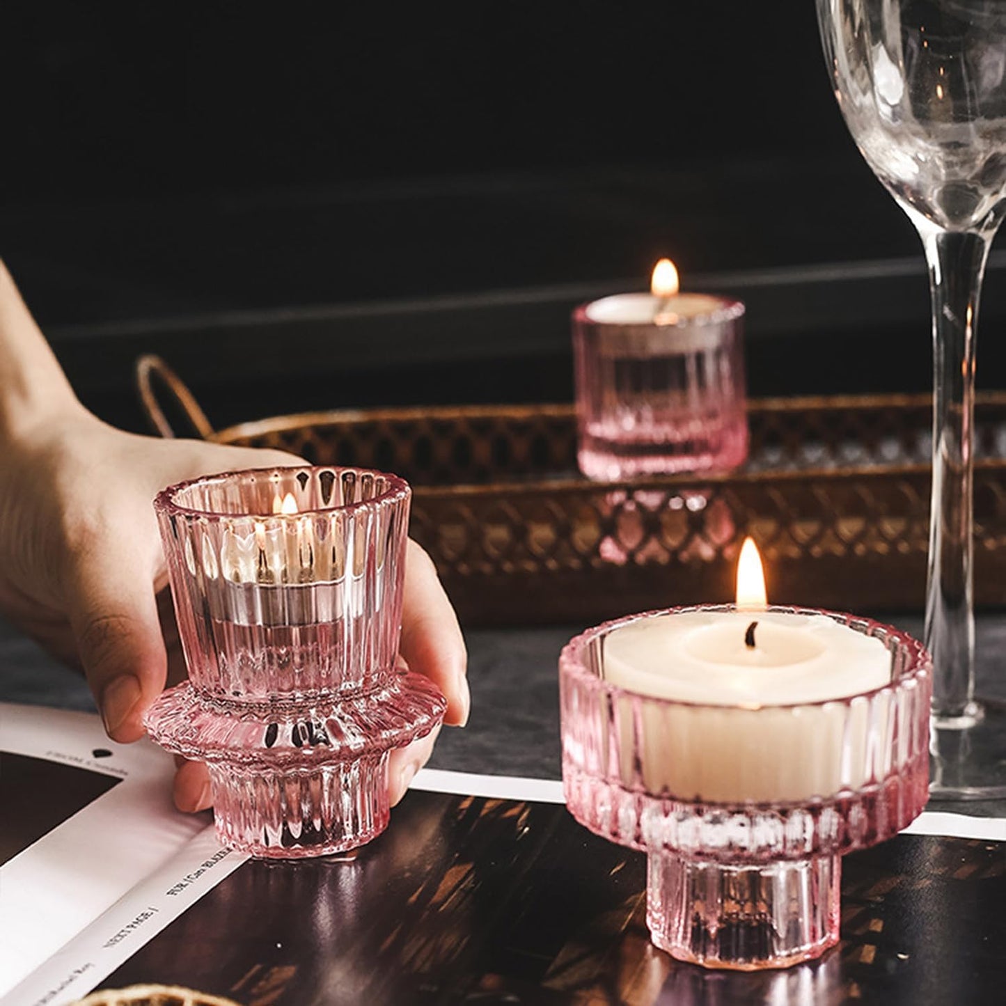 Glass Tealight Candle Holders, Elegant and Stylish Holders for Pillar and Tealight Candles.