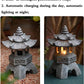 Solar Zen Pagoda Lantern, Authentic Japanese Garden Ornament for decor.