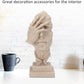 Abstract Thinker Figurine Sculptures: Nordic Art Crafts for Unique Office and Home Decor in Beige.