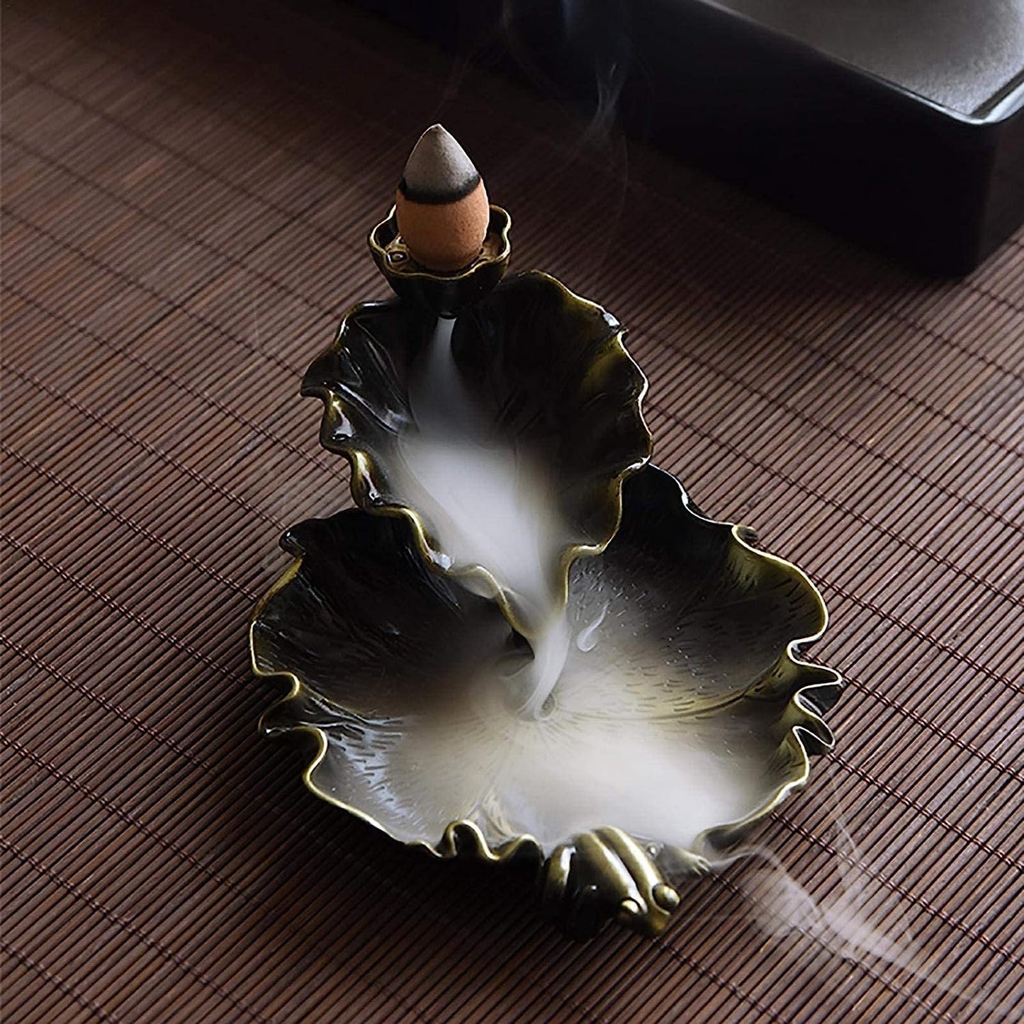 Handcrafted Ceramic Waterfall Incense Holder, Artful Home Decor Accent.