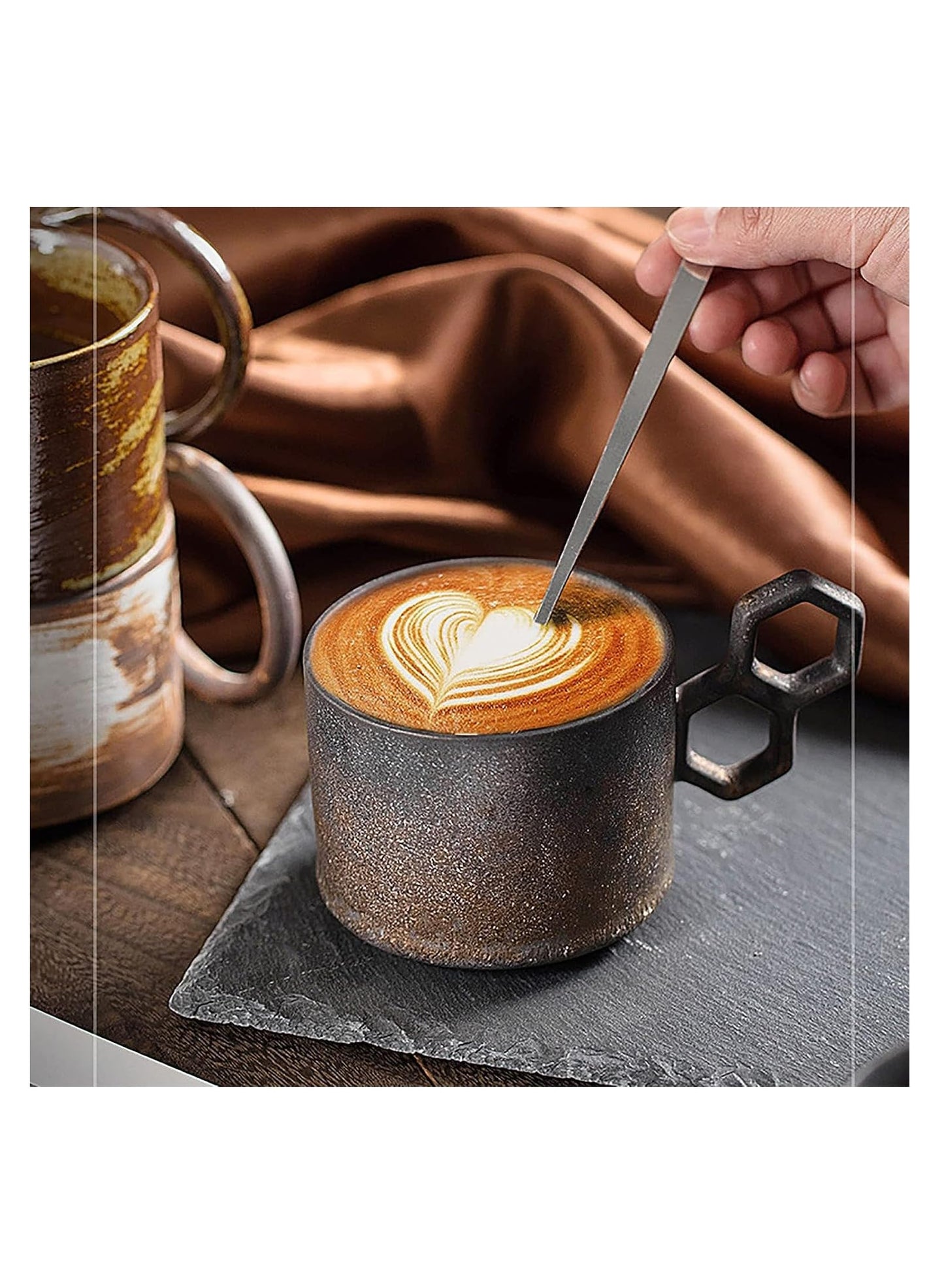 Stylish Ceramic Mugs, Cups with Handles for Office and Home Use.